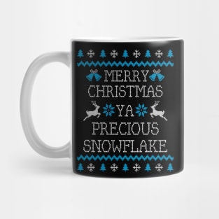 Ugly Christmas Sweater Precious Snowflake Political Joke Mug